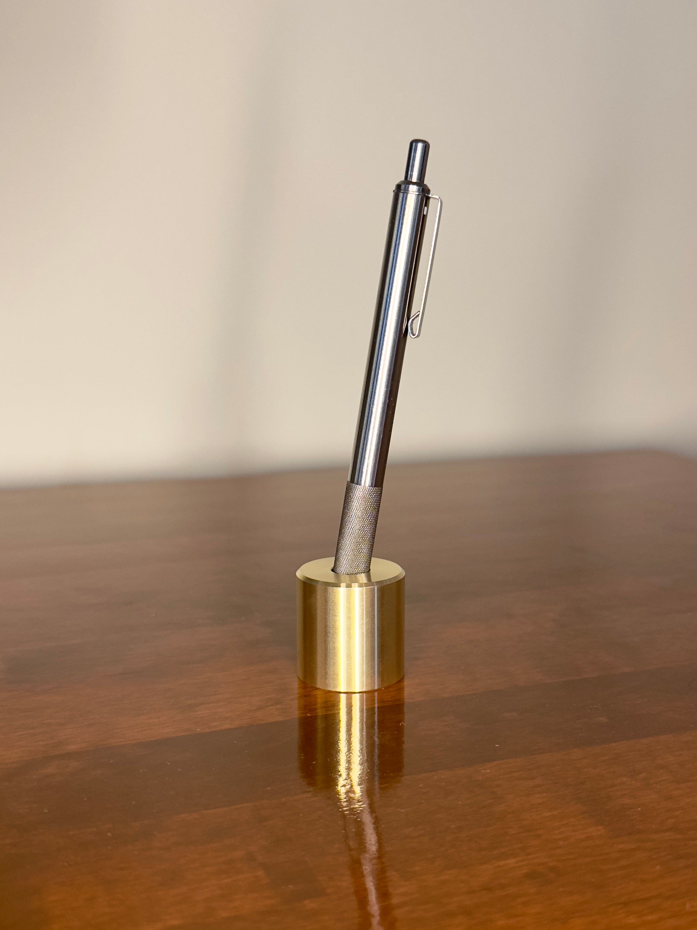Solid Brass Pen Holder | CNC Machined Minimalist Desk Organizer